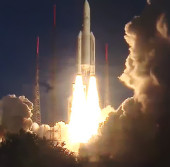 европейский ракета-носитель Ariane 5 с двумя спутниками на борту