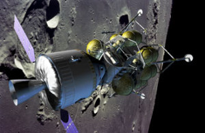 «Орион» с лунным модулем (иллюстрация)