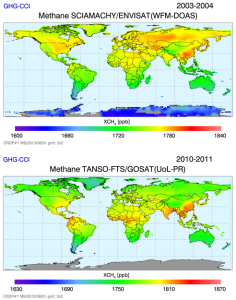 Карта глобальных выбросов метана