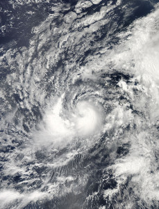 Снимок тропического шторма «Humberto»