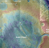 Спутниковый снимок воронки Aram Chaos