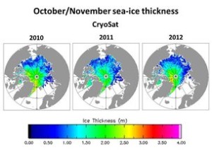Вариация толщины льда в осенний период