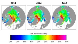 Вариация толщины льда в весенний период