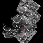 Карта Северного полюса Луны, состоящая из снимков космического аппарата «SMART-1»
