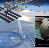 Принцип работы рефлектометра ISS-RapidScat в представлении художника