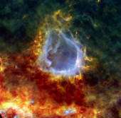 Снимок галактического пузыря, сделанный камерой космического телескопа «Herschel»