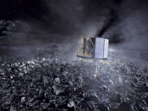 Спусковой аппарат «Philae» на поверхности ядра кометы Чурюмова — Герасименко