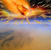 Взрыв кометы в атмосфере Земли в представлении художника