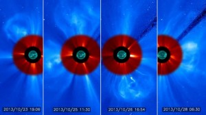 Снимки выбросов корональной массы на Солнце