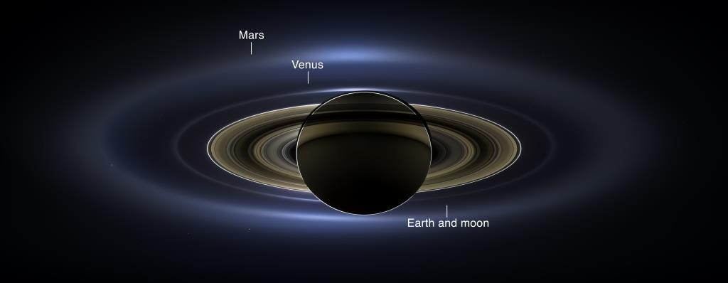Снимок системы Сатурна, сделанный «Cassini»