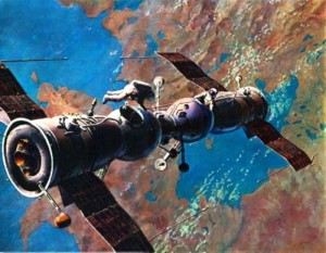 Стыковка «Союзв-4» с «Союзом-5» в представлении художника