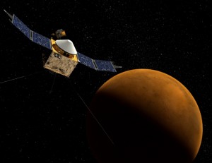 Зонд MAVEN на орбите Марса (в представлении художника)