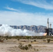 DATE: 11-20-13LOCATION: Van Horn, TxSUBJECT: Blue Origin Milestone 3.6 BE-3 Engine Test FirePHOTOGRAPHER: Lauren Harnett