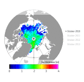 Динамика изменения толщины морского льда за период 2010-2013 г. г.