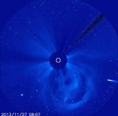 Комета Исон на видео Обсерватории SOHO