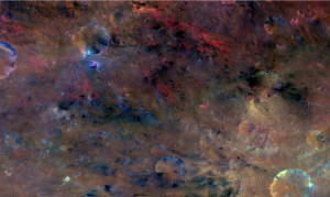 Цветной снимок области вокруг кратера Sextilia