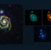 Снимки галактики М51, сделанные космическими телескопами ESA «XMM-Newton» и «Herschel»