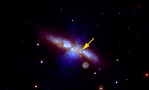 Снимок М82, сделанный «Swift» до взрыва сверхновой SN 2014J