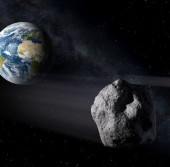 Астероид вблизи орбиты Земли (в представлении художника)