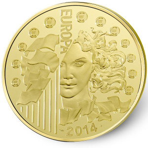 Аверс коллекционной золотой монеты