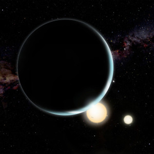 Kepler-34b в двойной звездной системе в представлении художника