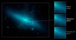 Снимки галактики М82, сделанные космическим телескопом «Спитцер» до и после взрыва сверхновой SN 2014J