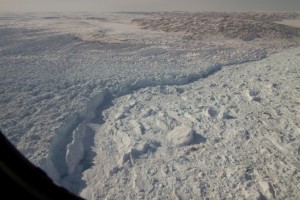 Снимок гренландского ледника Jakobshavn, сделанный в рамках «Icebridge» в 2012 году