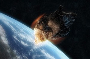 Астероид перед входом в атмосферу Земли (в представлении художника)