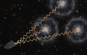 BOSS использует квазары для измерения далёкой Вселенной (художественная концепция)