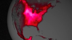 Интенсивность процессов растительной флуоресценции Северной Америки