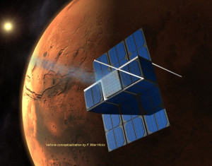 Один из космических аппаратов, который планируется запустить в рамках проекта Time Capsule to Mars» (в представлении художника)