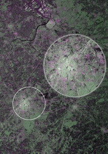Радиолокационный снимок Брюсселя, сделанный «Sentinel-1A» 12 апреля 2014 года