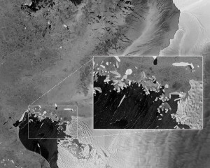 Радиолокационный снимок Ледника Пайн-Айленд, сделанный «Sentinel-1A»