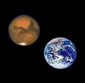 Сближение Марса с Землёй в представлении художника