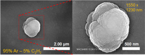 «Зерно» пыли, диаметром порядка 1,5 микрометра, созданное в COSmIC