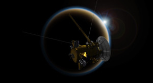 АМС «Кассини» вблизи Титана в представлении художника