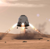 Капсула для посадки на поверхность Марса в представлении художника