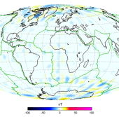 Карта магнитного поля коры Земли