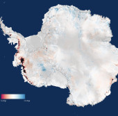 Карта потерь льда в Антарктиде