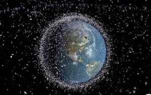 Космический мусор вокруг Земли в представлении художника