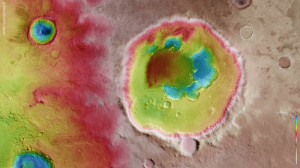 Топографическая карта кратера Rabe