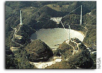 Вид на главный радиотелескоп Обсерватории Аресибо