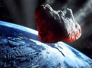 Астероид, движущийся по направлению к Земле (в представлении художника)