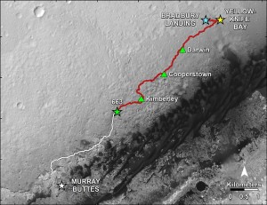 Карта маршрута марсохода «Curiosity»