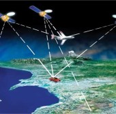 Художественная иллюстрация принципа работы навигационной системы «ГЛОННАС» на территории Китая
