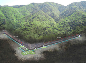 В горах префектуры Гифу созданы два подземных тоннеля L-образной формы